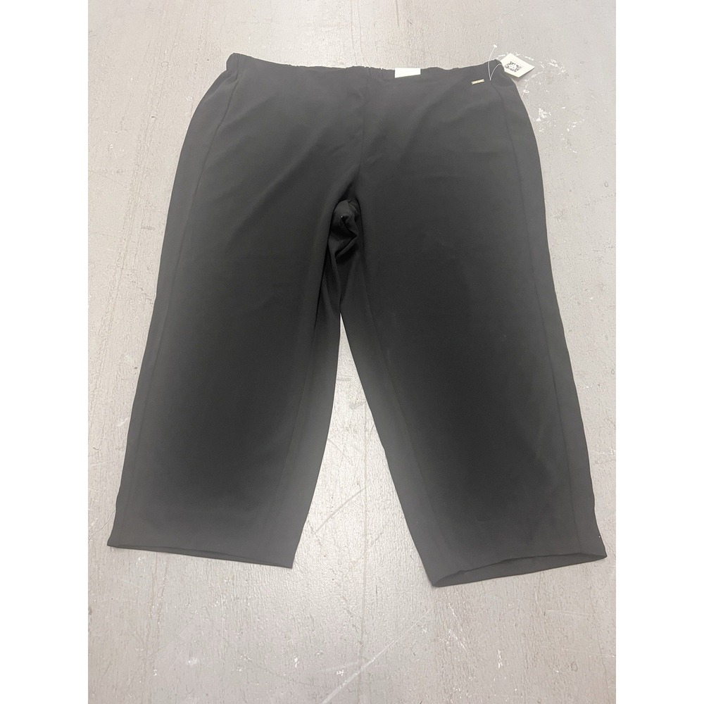 Anne Klein Women's Black Woven Dress Pants Size‎ 3X Elastic Stretch Plus Size